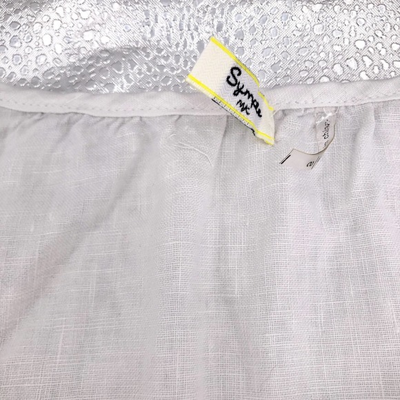 Sympli NYC Womens Size Small Embroidered 100% Linen Bohemian Tunic Pullover - Picture 6 of 8